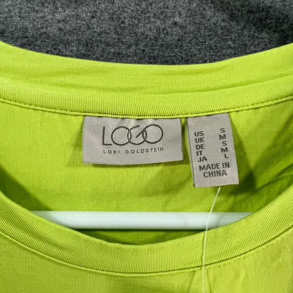 LOGO by Lori Goldstein Regular Ravon 230 Dress with Tie-Dye Hem Wild Lime Small - Picture 3 of 12